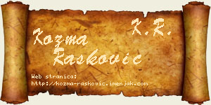 Kozma Rašković vizit kartica